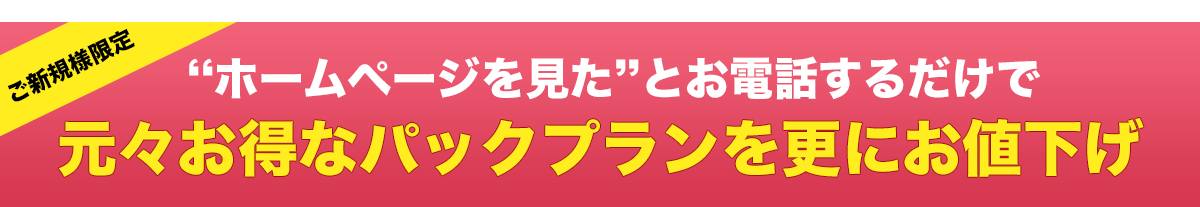 元々お得なパックプランを更にお値下げ